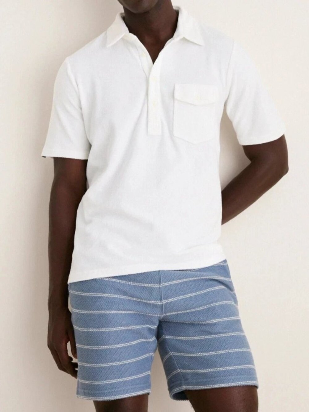 Criquet Terrycloth Players Men's Polo T-Shirt Collared Short Sleeves L 290795